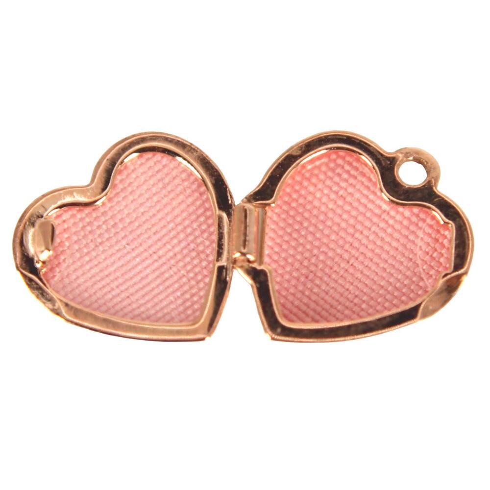 14kt Rose Gold Mini Heart Locket Petite Plain Minimalist Pendant